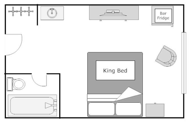 Floor Plan, Standard King Room